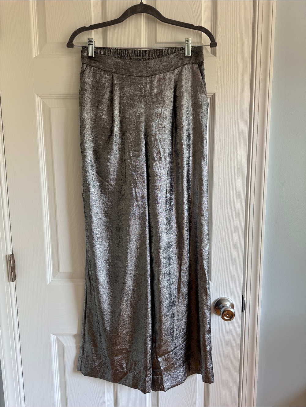 Silver wide leg pants